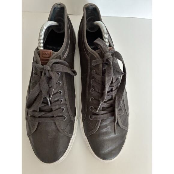 Mns Ben Sherman Sz 10.5 Gray Pu Fabric Upper Lace Up Sneakers Casual Workwear - Picture 5 of 8